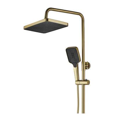 Rea Rob Thermostatic Shower Column in Brushed Gold with Hand Shower