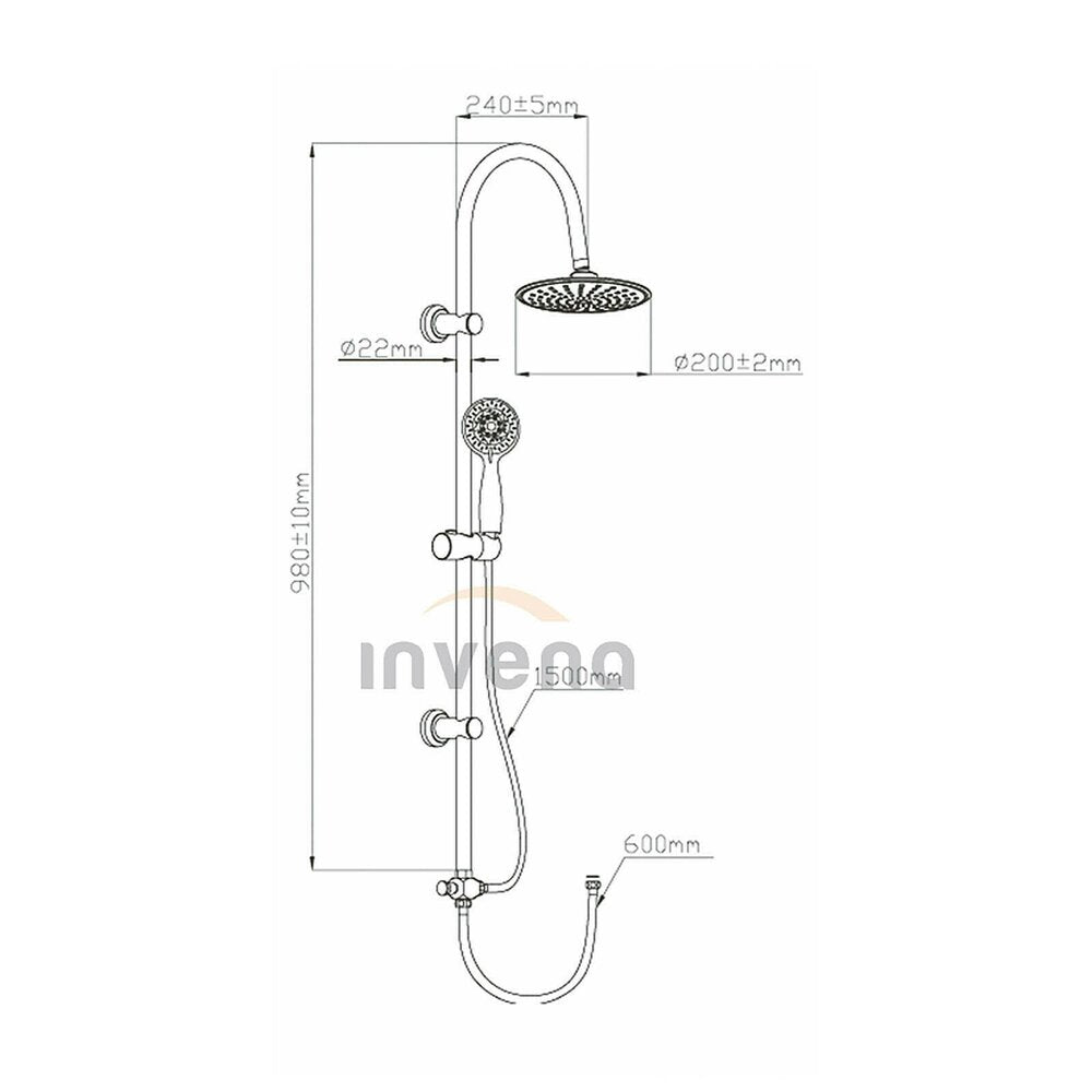 Invena Egina Shower Column without Mixer