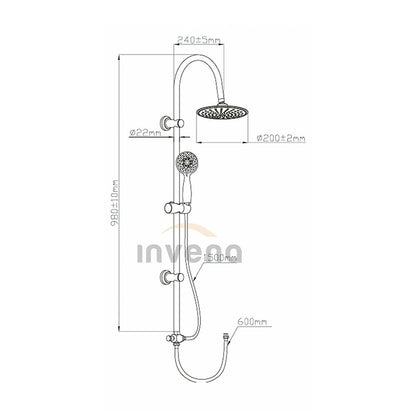 Invena Egina Shower Column without Mixer