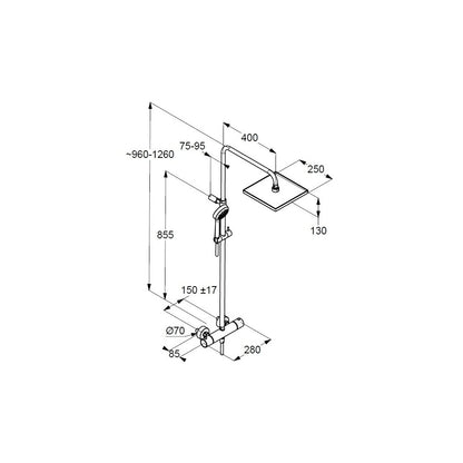 Душ колона с термостатен смесител Kludi Logo Logo 1S Dual Shower