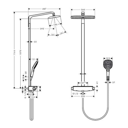 Hansgrohe Raindance Select 360 Thermostatic Shower Column