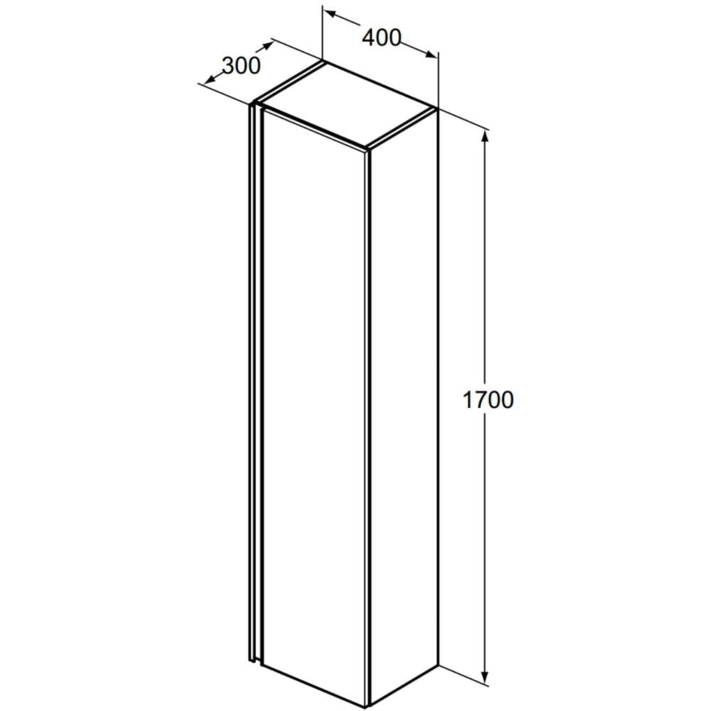 Долен шкаф Ideal Standard Tesi, мдф, тъмен сив, 170x40 см.