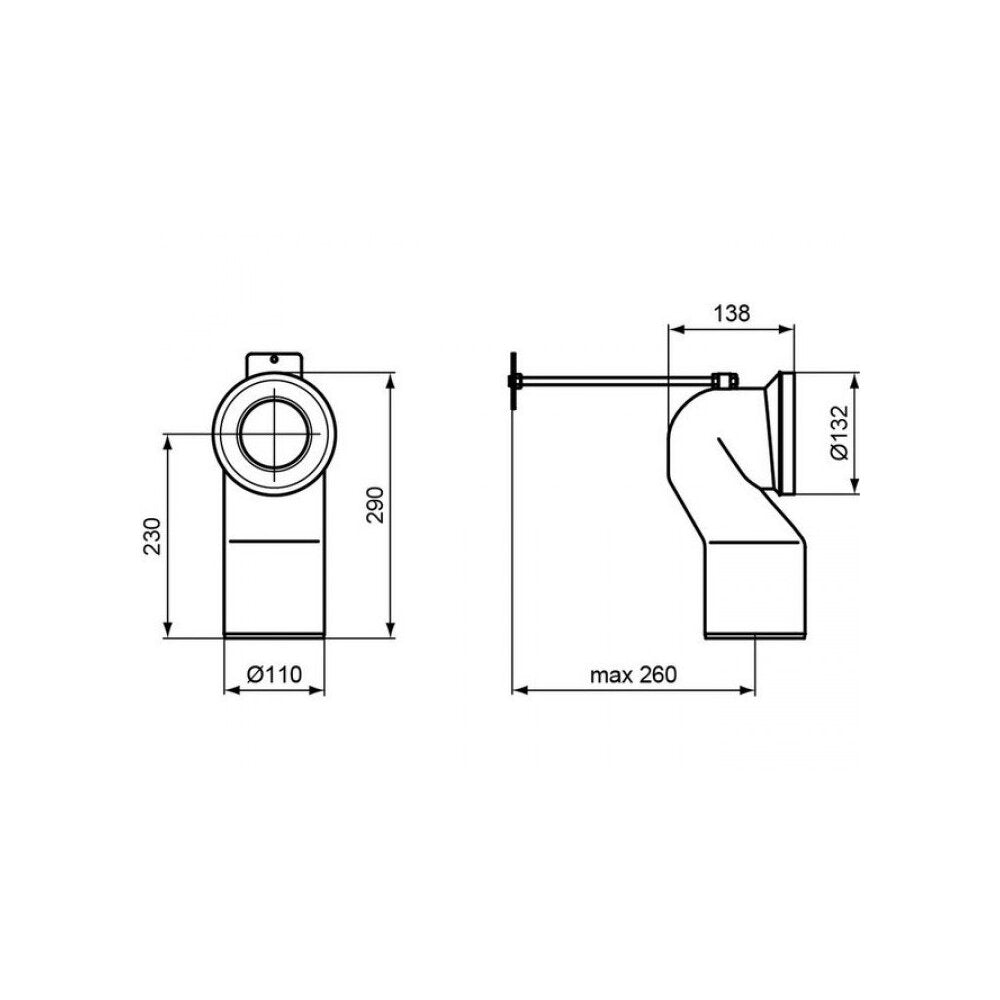 Ideal Standard Vertical Drain Connector for Connect WC