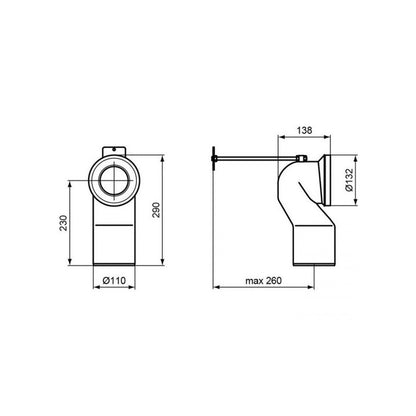 Ideal Standard Vertical Drain Connector for Connect WC
