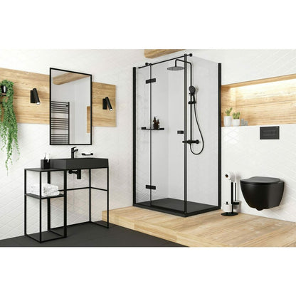 Matte black bathroom console Deante Correo 30x76 cm