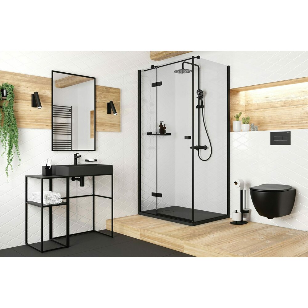 Matte black bathroom console Deante Correo 30x76 cm