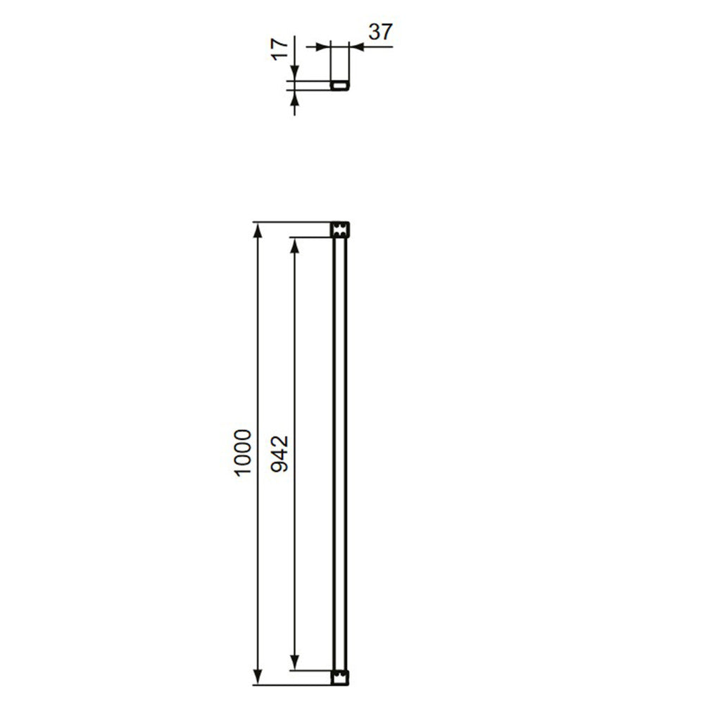 Дясна опорна конзола за душ 100см Ideal Standard Connect 2