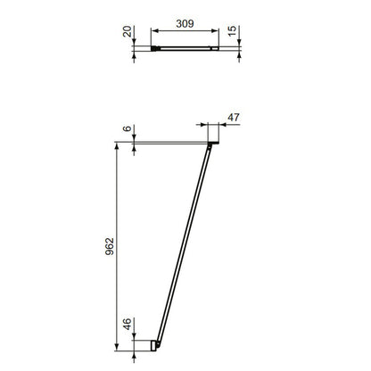 Ъглова опорна консолa за душ 100см Ideal Standard Connect 2