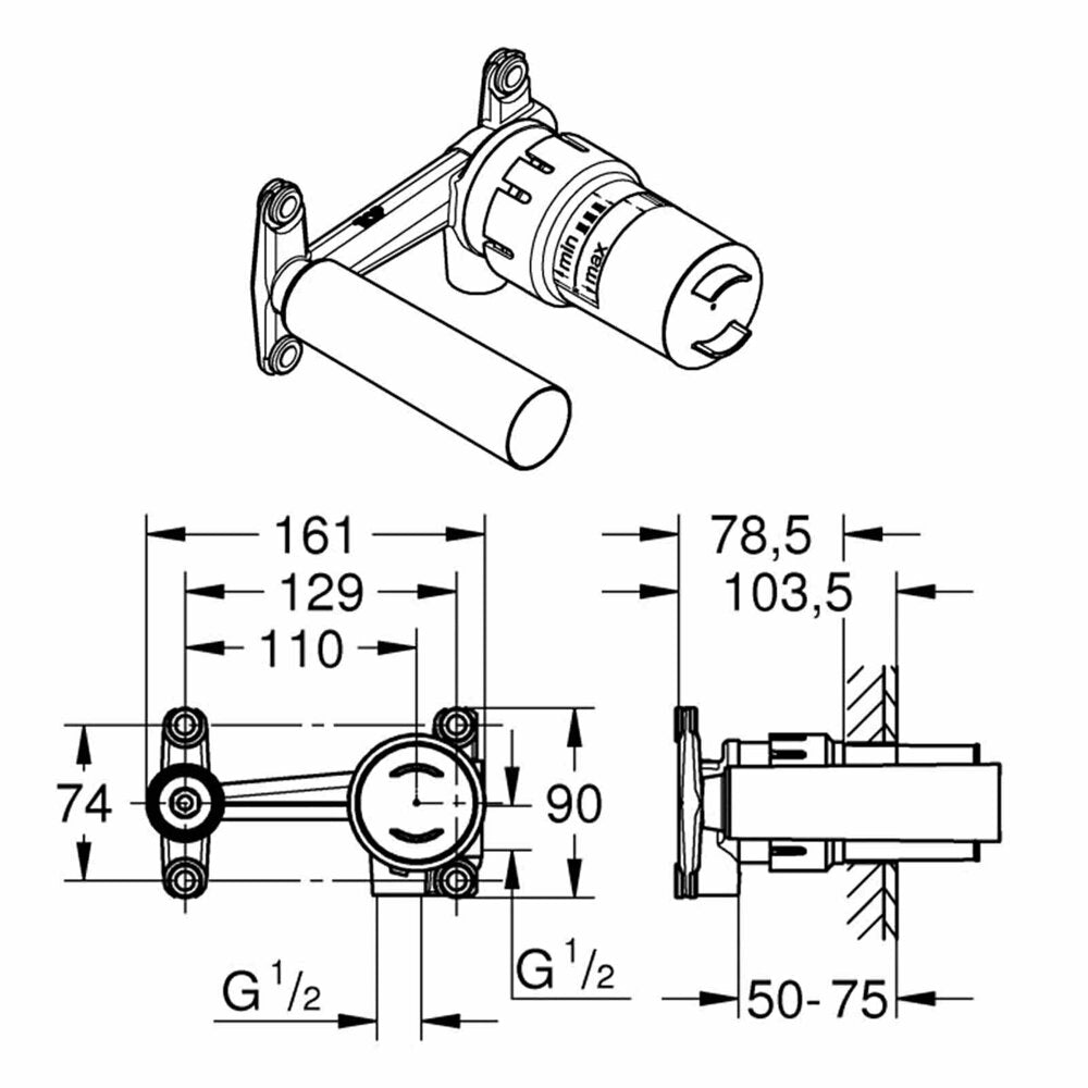 Grohe Concealed Body for Sink Faucets with Joystick