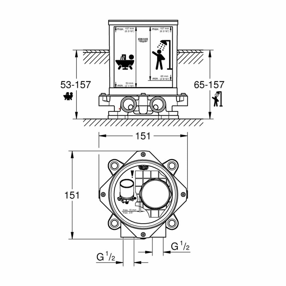 Grohe Concealed Body for Bathtub Taps