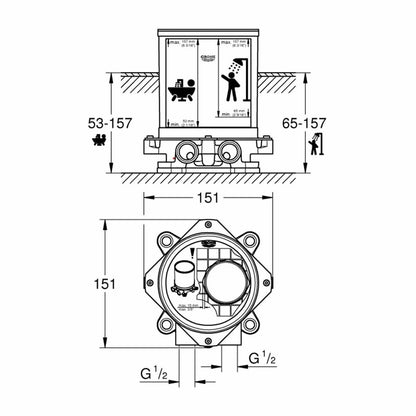Grohe Concealed Body for Bathtub Taps