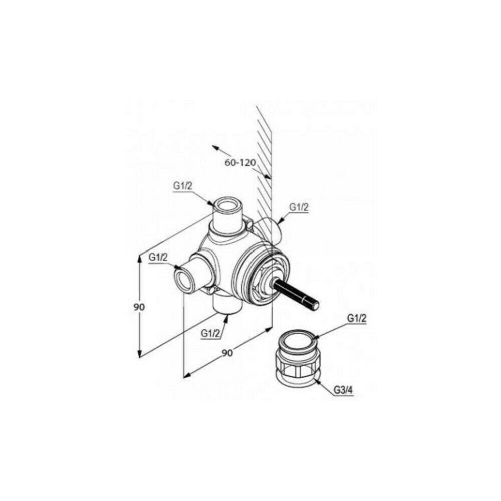 Built-in Switch Box Kludi 3-Way