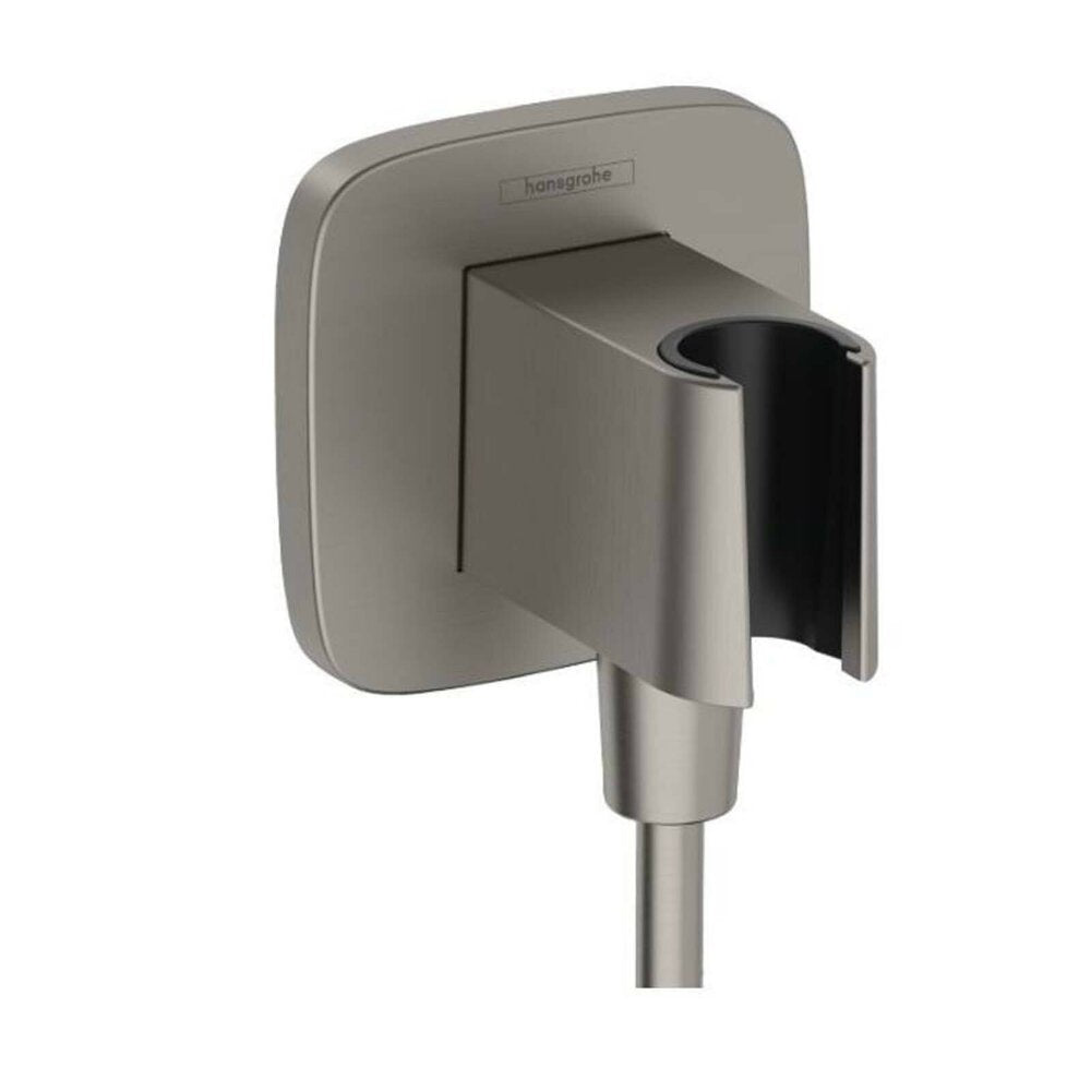 Connector elbow shower brushed anthracite Hansgrohe FixFit with square hook