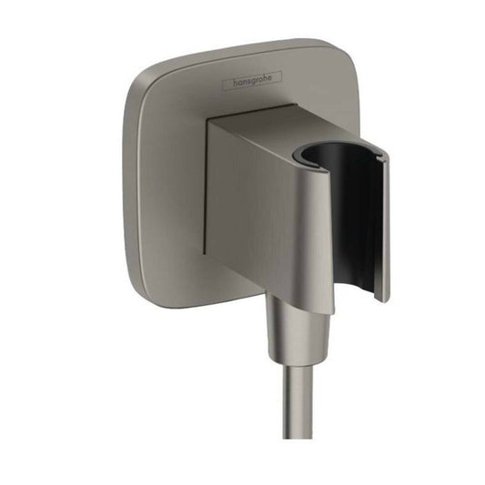 Connector elbow shower brushed anthracite Hansgrohe FixFit with square hook