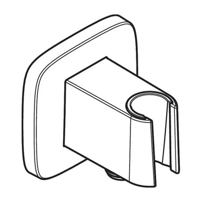 Connector elbow shower brushed anthracite Hansgrohe FixFit with square hook