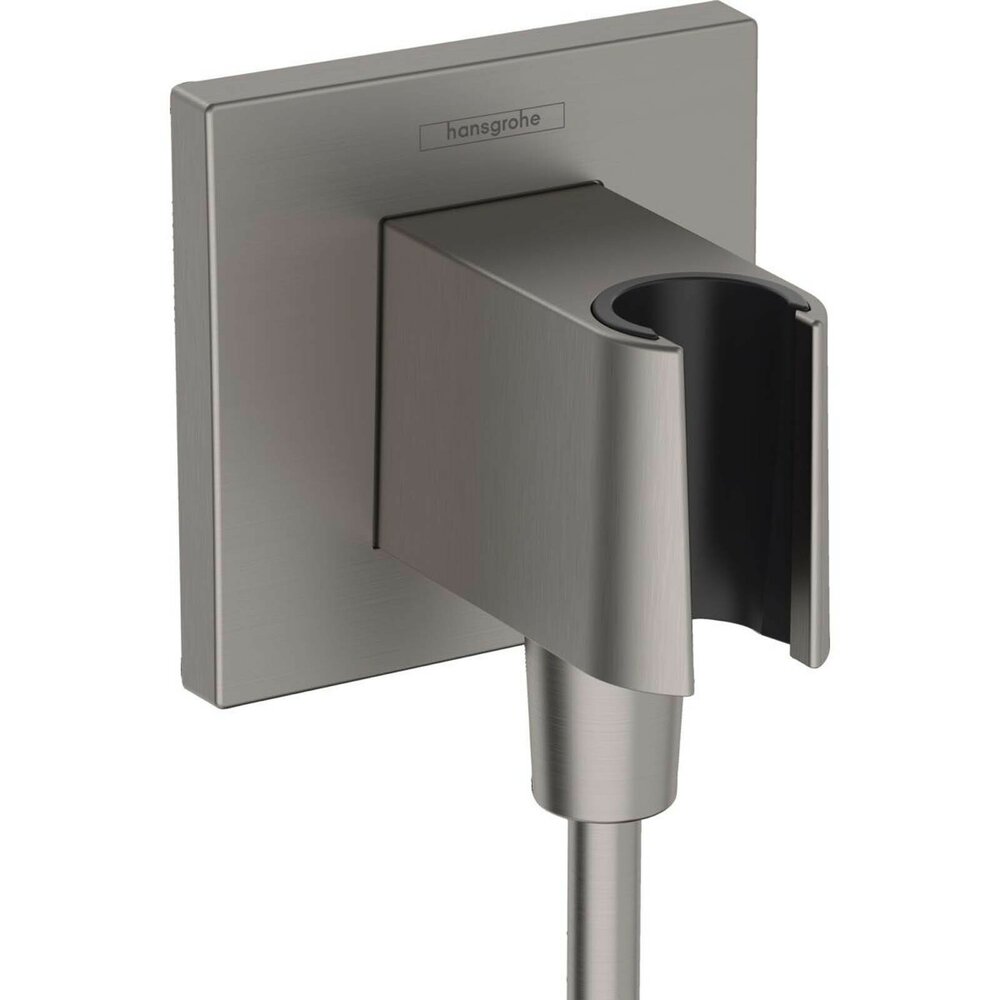 Elbow connector for shower with support for Hansgrohe Fixfit E brushed anthracite