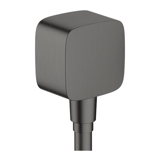 Hansgrohe FixFit Connector Shower Elbow with Backflow Preventer Black - Brushed Chrome