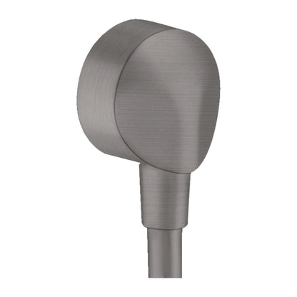 Hansgrohe FixFit E Shower Connector Elbow in Black - Brushed Chrome