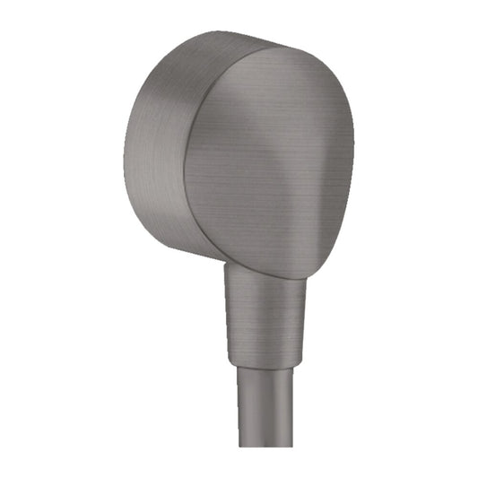 Hansgrohe FixFit E Shower Connector Elbow in Black - Brushed Chrome