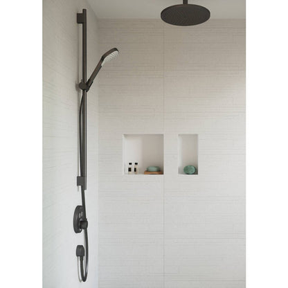 Hansgrohe FixFit E Shower Connector Elbow in Black - Brushed Chrome