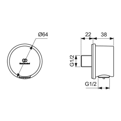 Ideal Standard Multisuite Wall Connector Elbow Matte Silver