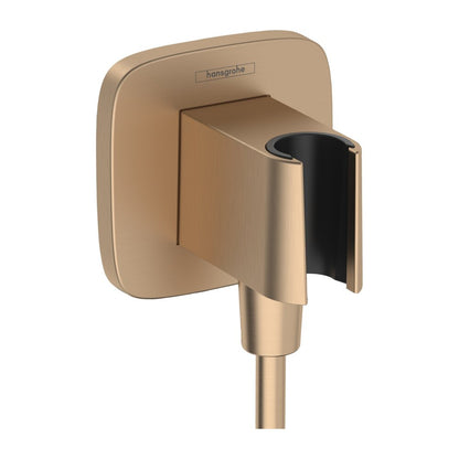 Hansgrohe Fixfit Q Shower Connector with Brushed Bronze Support