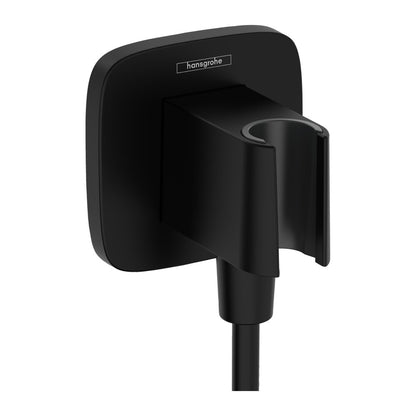 Hansgrohe Fixfit Q Shower Connector with Support in Matte Black