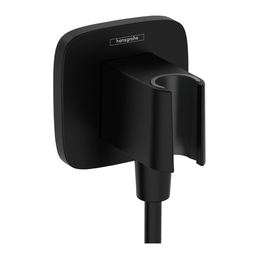 Hansgrohe Fixfit Q Shower Connector with Support in Matte Black