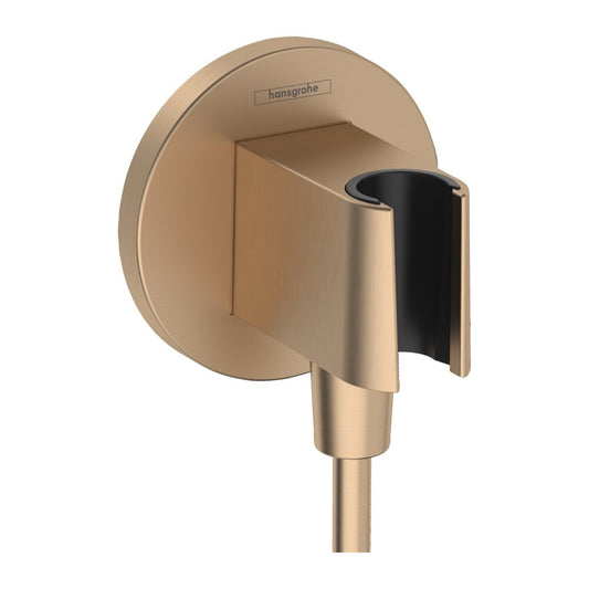 Hansgrohe Fixfit S Shower Connector with Brushed Nickel Support
