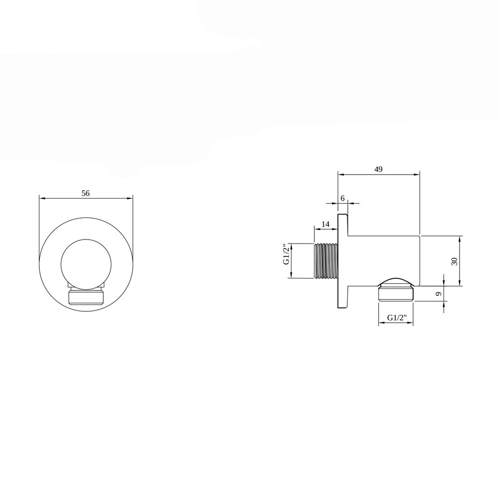 Изход за душ Villeroy&Boch Universal кръгъл хром гланц