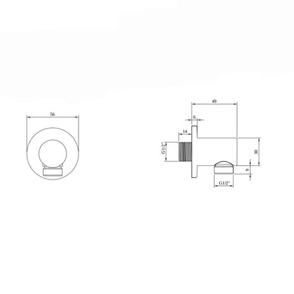 Изход за душ Villeroy&Boch Universal кръгъл черен мат