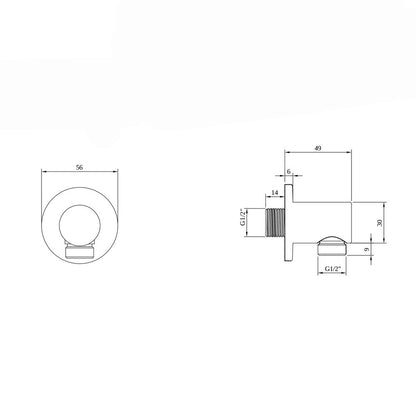 Изход за душ Villeroy&Boch Universal кръгъл никел мат