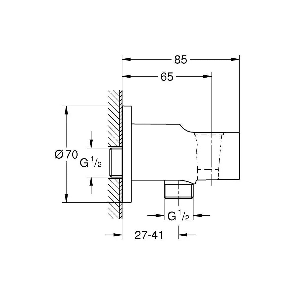 Изход за душ с поддръжка Grohe Vitalio Universal черен