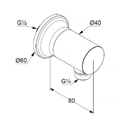 Кот raccord за маркуч DN 15 Kludi Nova Fonte Puristic хром