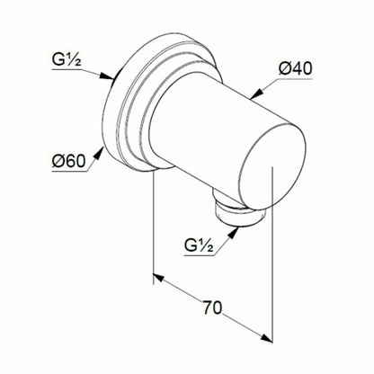 Kludi Nova Fonte Puristic Hose Connection Chrome