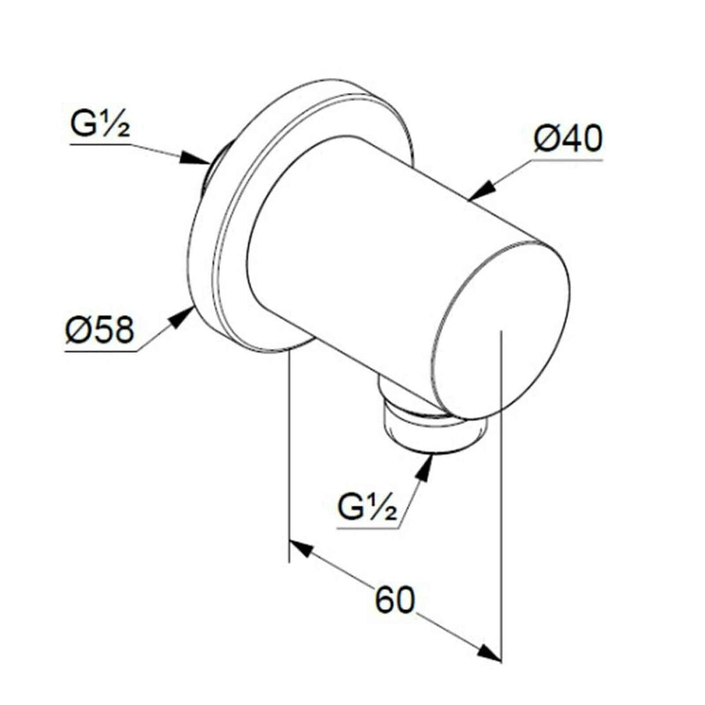 Kludi Nova Fonte Puristic Connection Fitting Chrome