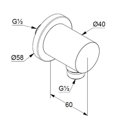 Kludi Nova Fonte Puristic Connection Fitting Chrome