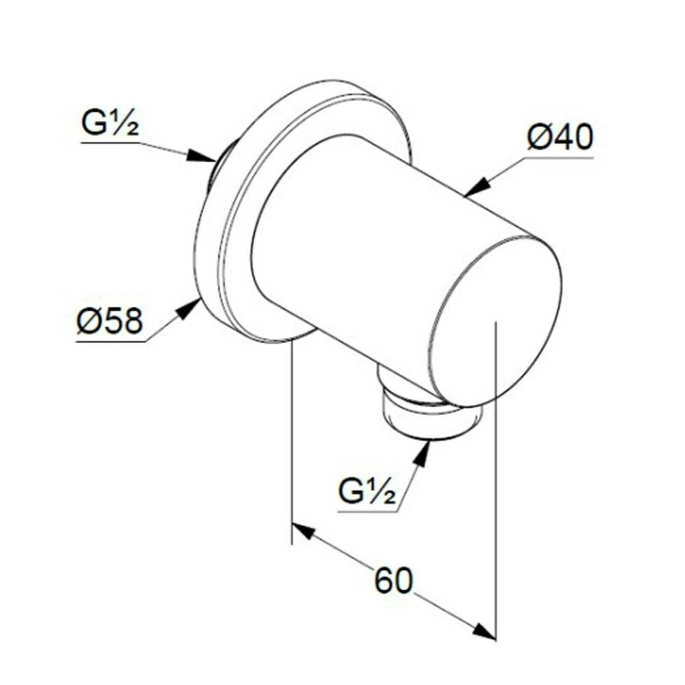 Kludi Nova Fonte Puristic Black Matte Connection Fitting