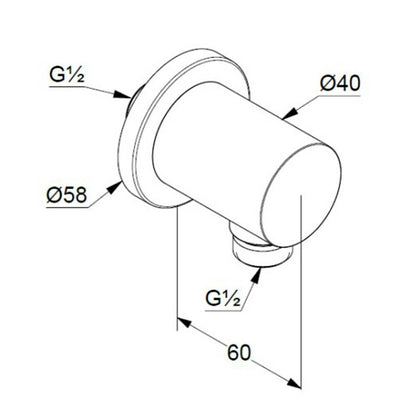 Kludi Nova Fonte Puristic Black Matte Connection Fitting