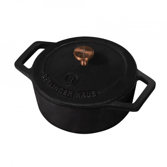 Съд с капак 12 см от емайлиран чугун Black Rose Collection Berlinger Haus BH 6490