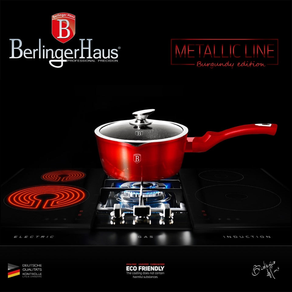 Тенджера с капак 16 cm Burgundy Metallic Line Berlinger Haus BH 1525N