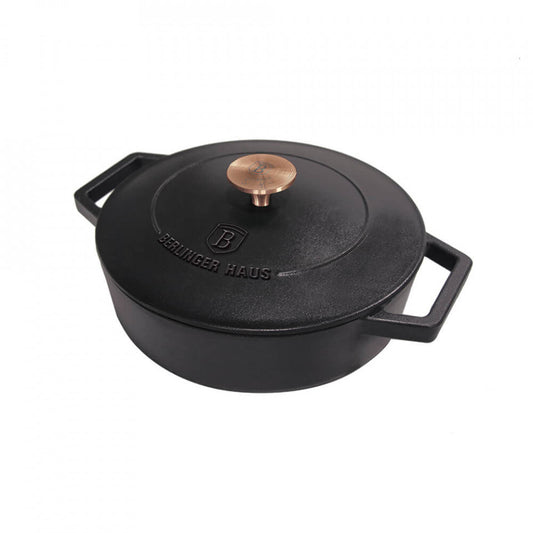 Чиния с капак 26 см от емайлиран чугун Black Rose Collection Berlinger Haus BH 6493