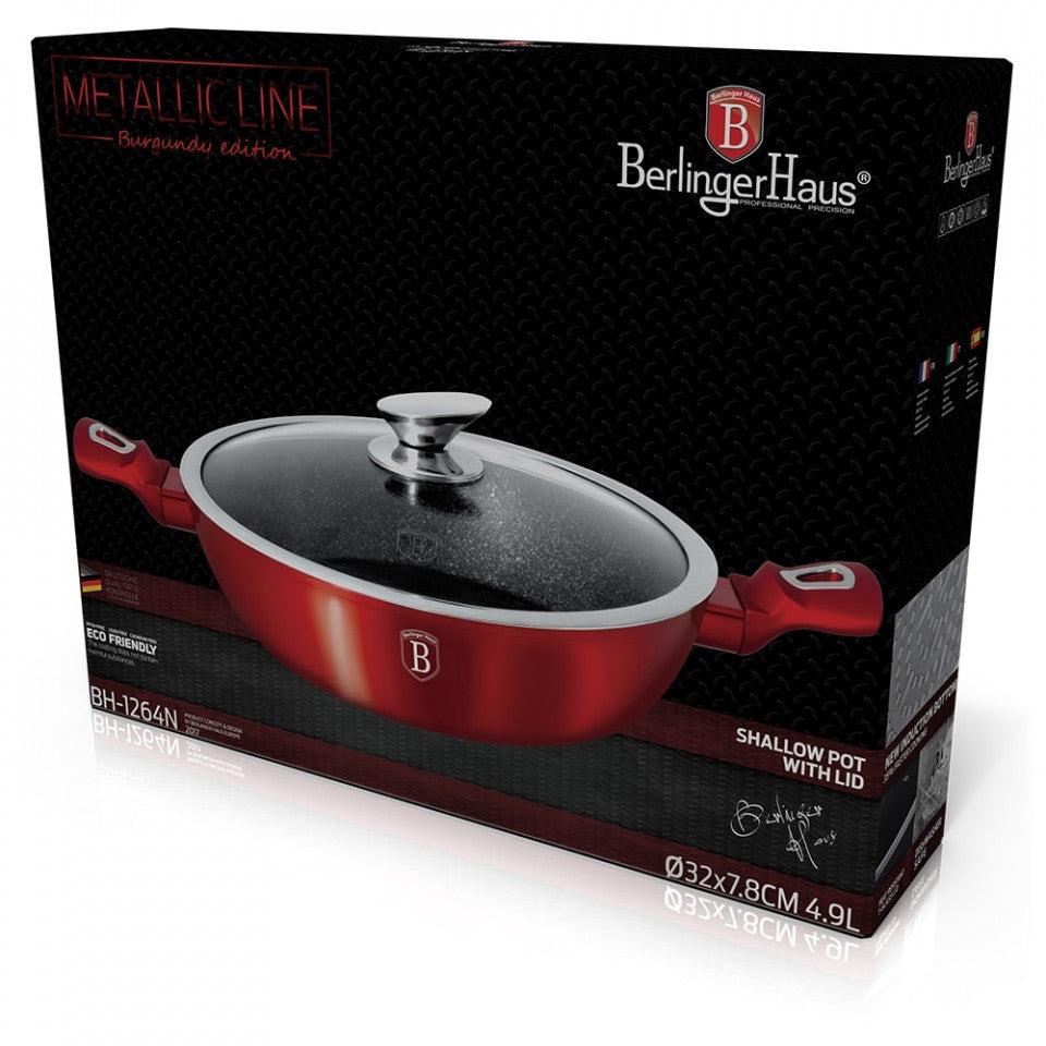 Тиган с капак 32 см Burgundy Metallic Line Berlinger Haus BH 1264N