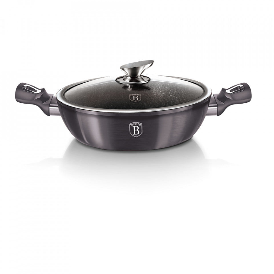 Ниска тенджера с капак Metallic Line Carbon Pro Edition BerlingerHaus BH 6897