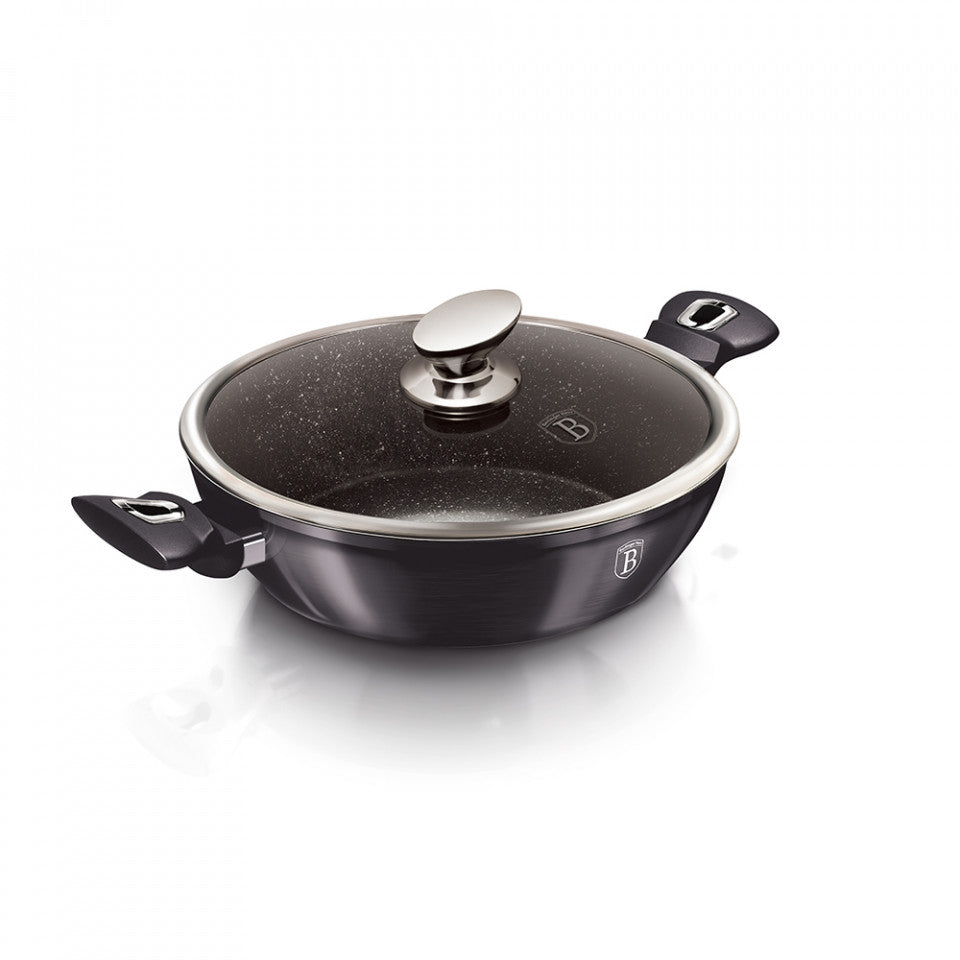 Ниска тенджера с капак Metallic Line Carbon Pro Edition BerlingerHaus BH 6897
