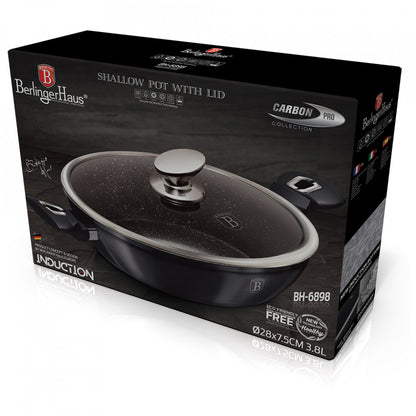 Ниска тенджера с капак Metallic Line Carbon Pro Edition BerlingerHaus BH 6897
