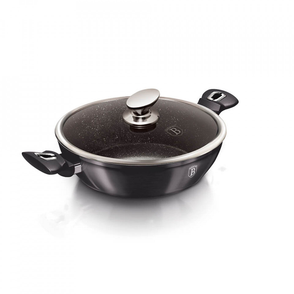 Ниска тенджера с капак Metallic Line Carbon Pro Edition BerlingerHaus BH 6899