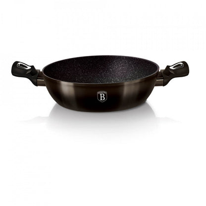 Ниска тенджера с капак Metallic Line Shiny Black Edition BerlingerHaus BH 6609