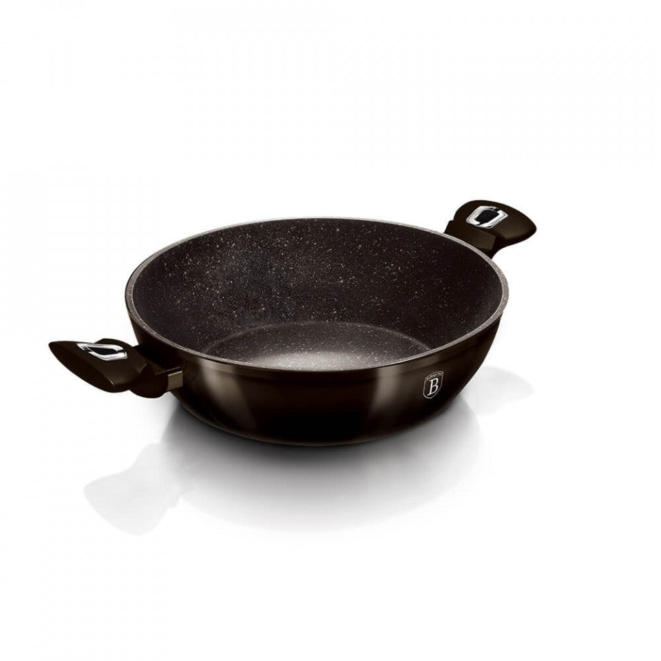 Ниска тенджера с капак Metallic Line Shiny Black Edition BerlingerHaus BH 6609