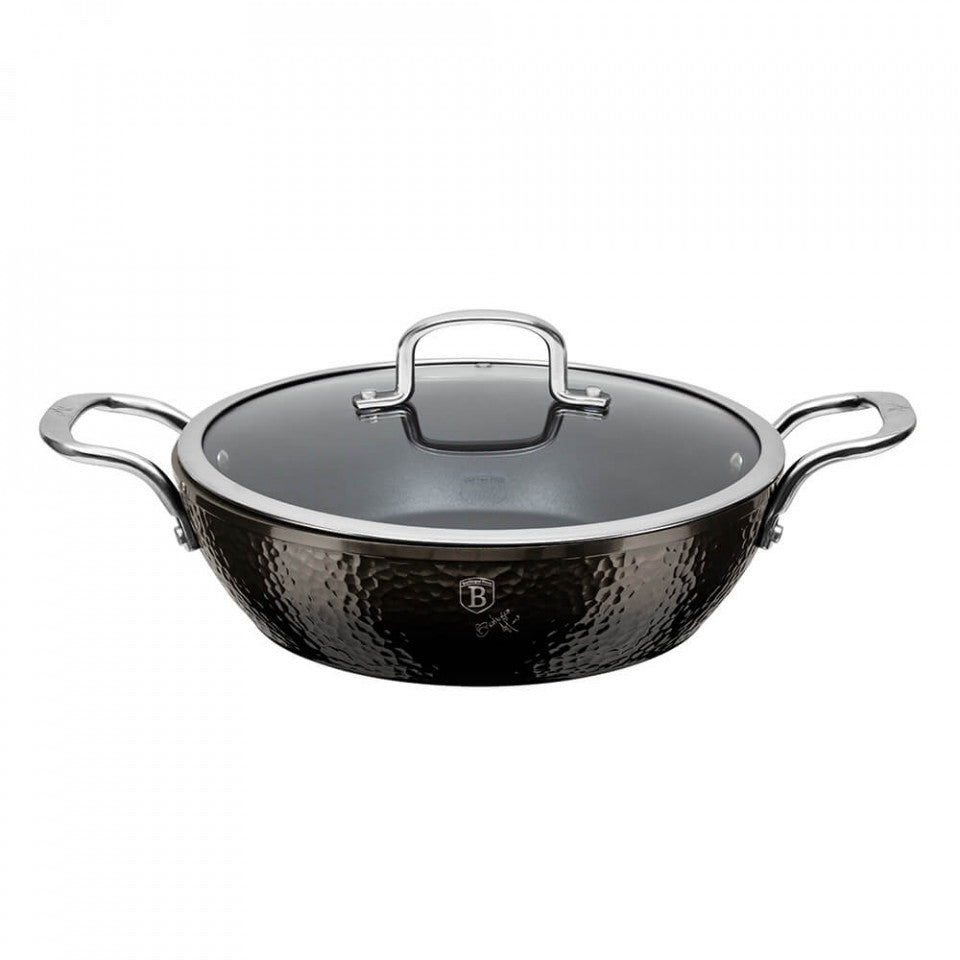 Ниска тенджера с капак Shine Basalt Collection BerlingerHaus BH 6657